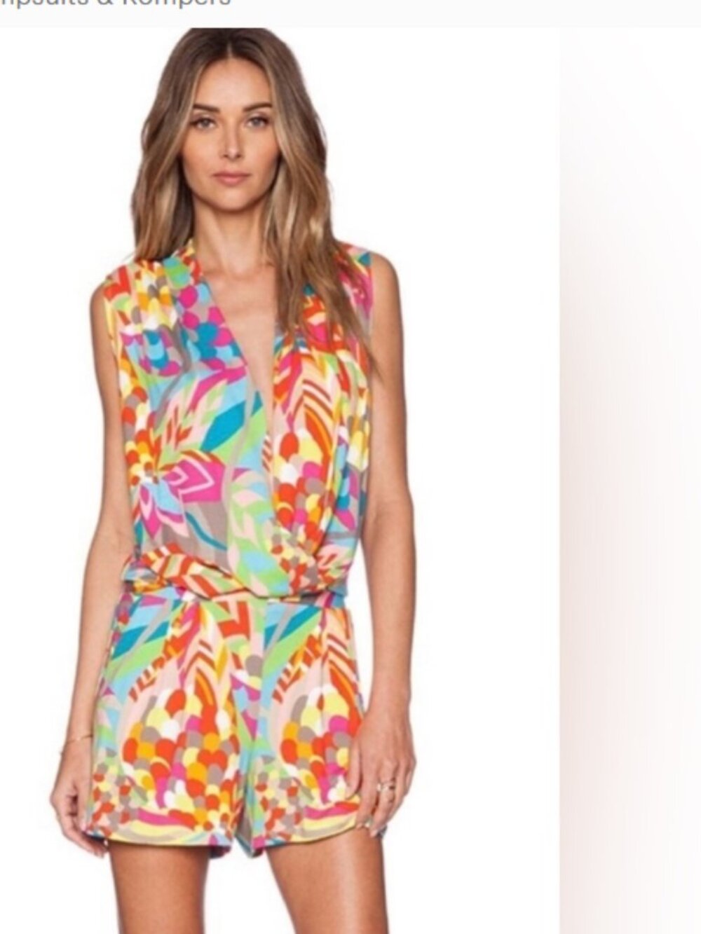 Trina Turk - Giselle Vibrant Tropical Print Romper, Size Small